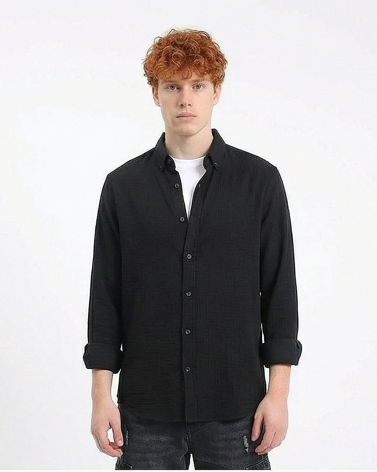 Men's Long Sleeve Shirt - Black