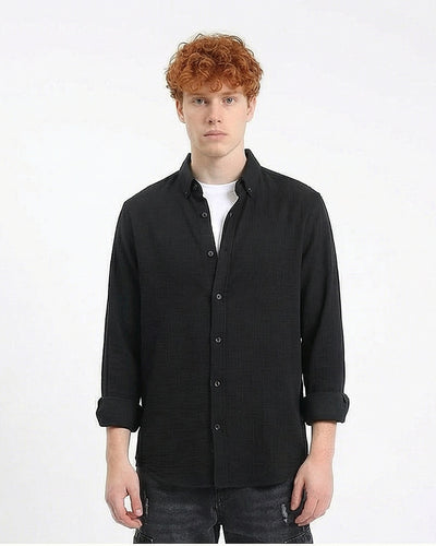 Men's Long Sleeve Shirt - Black