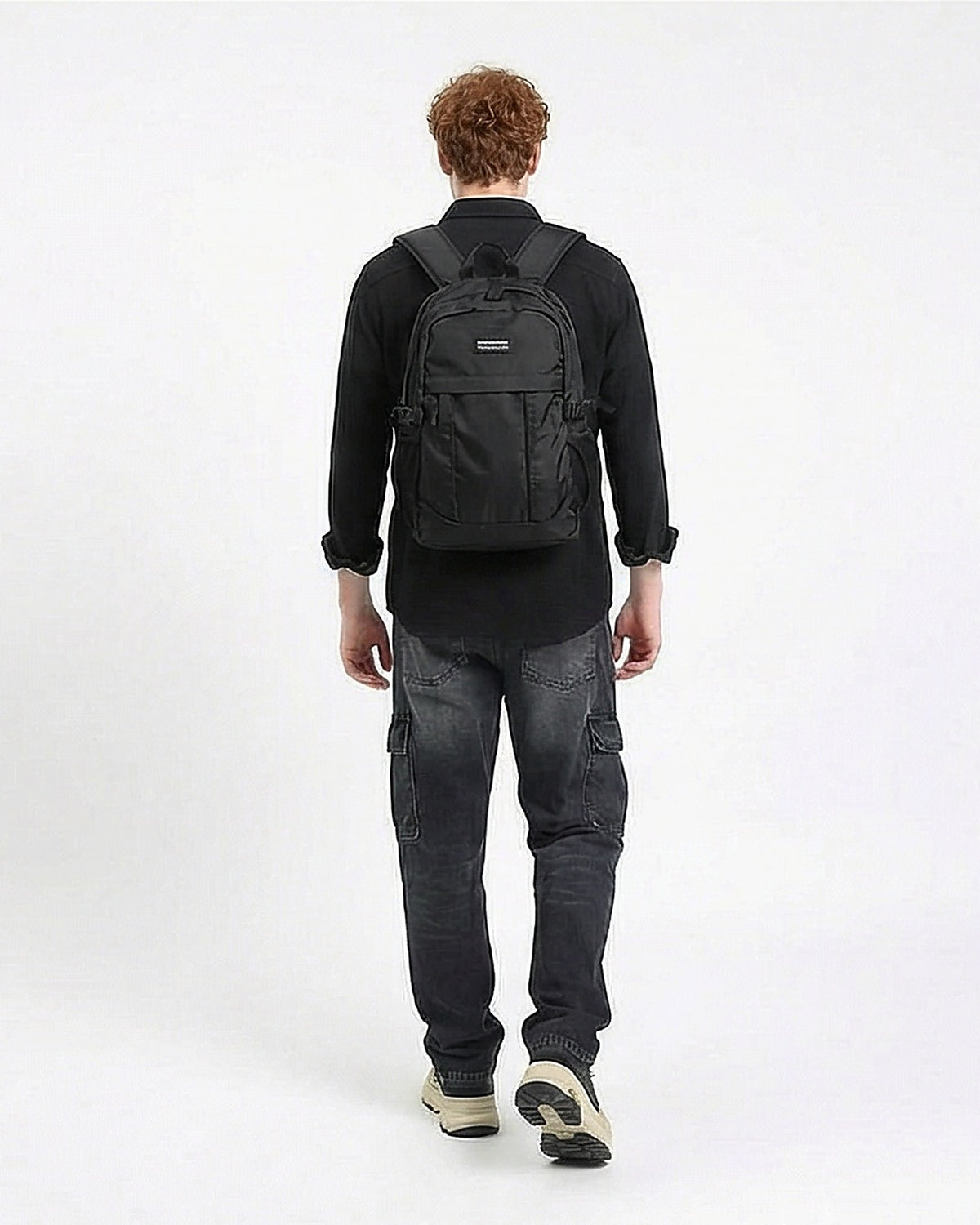 Black Textured Long Sleeve Shirt