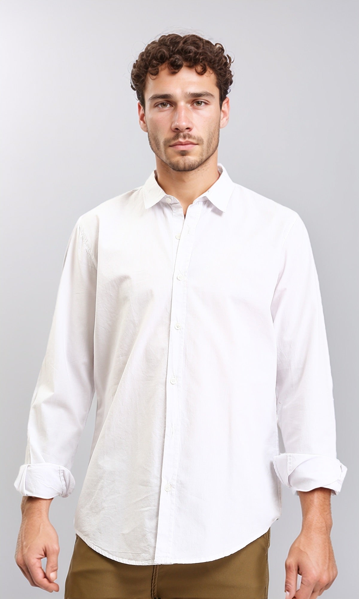 Essential Crisp White Button-Down Long Sleeve Shirt - O202129