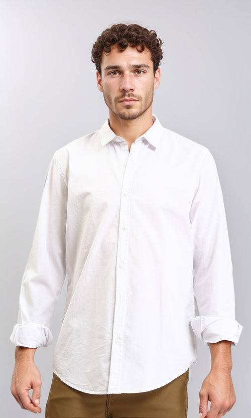 Essential Crisp White Button-Down Long Sleeve Shirt - O202129