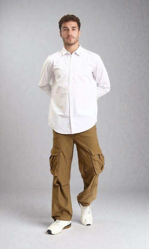 Essential Crisp White Button-Down Long Sleeve Shirt - O202129