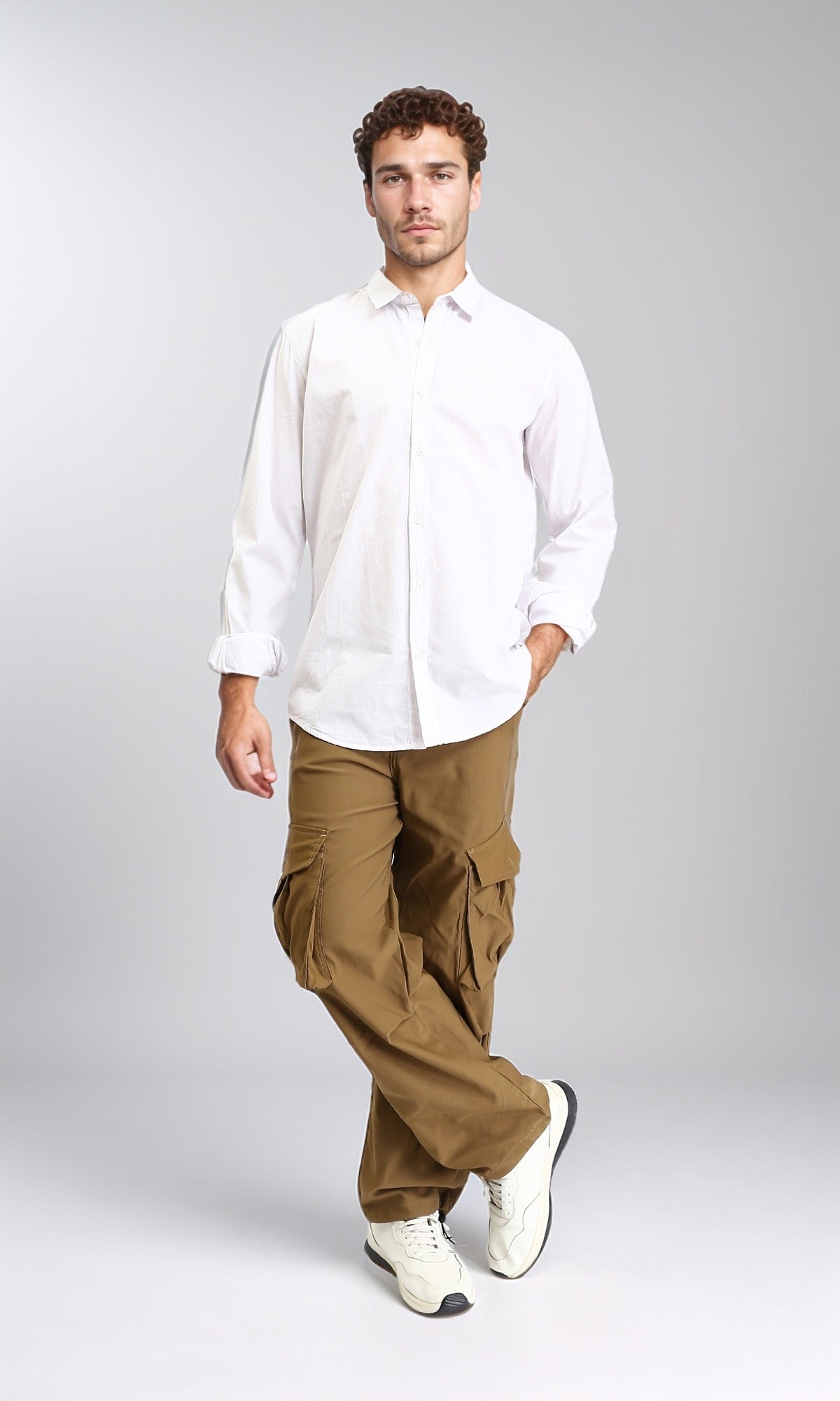 Essential Crisp White Button-Down Long Sleeve Shirt - O202129