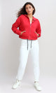 O202174 - Long Sleeves Casual Hoodie with Drawstring - Red