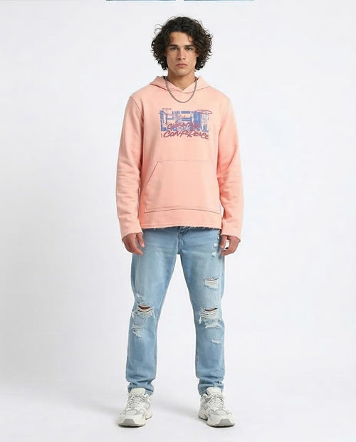 RAVIN | Oversized Graphic Hoodie with Raw-Edge Detail - Simon - O202185