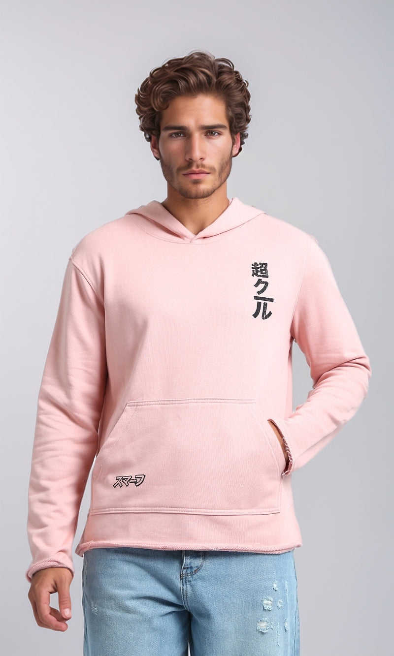 O202186 - Printed ''Smurf'' Winter Hoodie - Rose