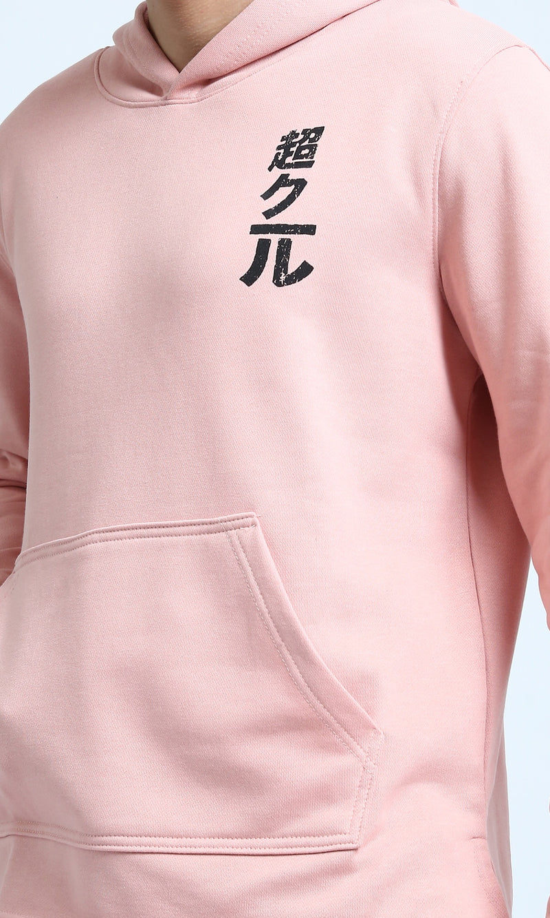 O202186 - Printed ''Smurf'' Winter Hoodie - Rose