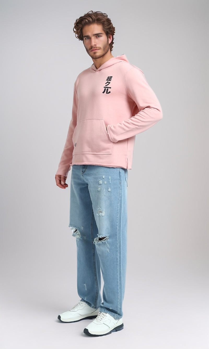 O202186 - Printed ''Smurf'' Winter Hoodie - Rose