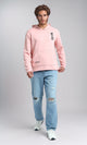 O202186 - Printed ''Smurf'' Winter Hoodie - Rose