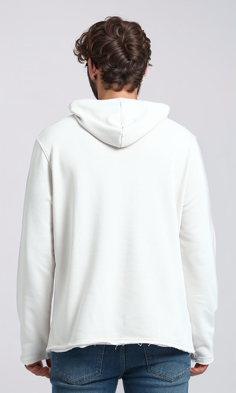 O202187 - Solid Long Sleeves Hoodie - Light Beige
