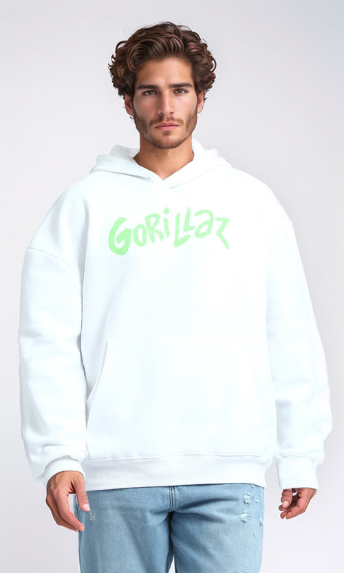 O202202 - Long Sleeve Regular Fit Hoodie - White