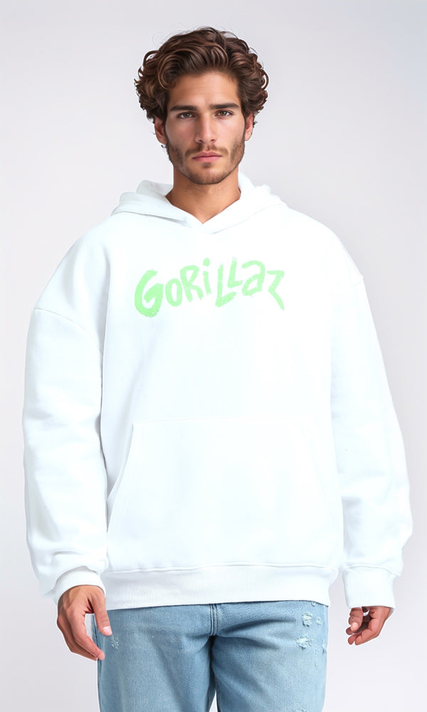 O202202 - Long Sleeve Regular Fit Hoodie - White