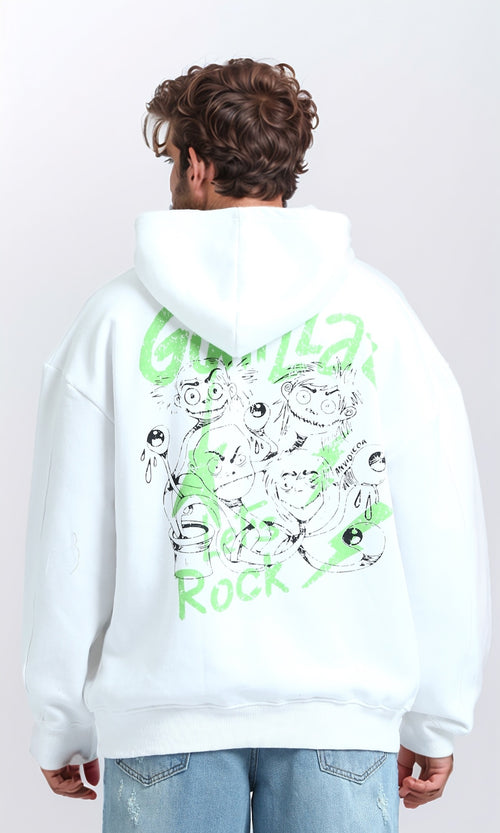 O202202 - Long Sleeve Regular Fit Hoodie - White