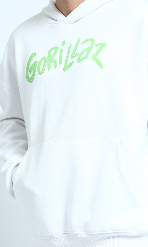 O202202 - Long Sleeve Regular Fit Hoodie - White