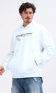 O202204 - Front & Back Print Hooded Neck Hoodie - White