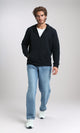 O202206 - Long Sleeves Winter Zipped Sweatshirt - Black