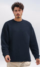 O202208 - Round Neck Slip On Sweatshirt - Black