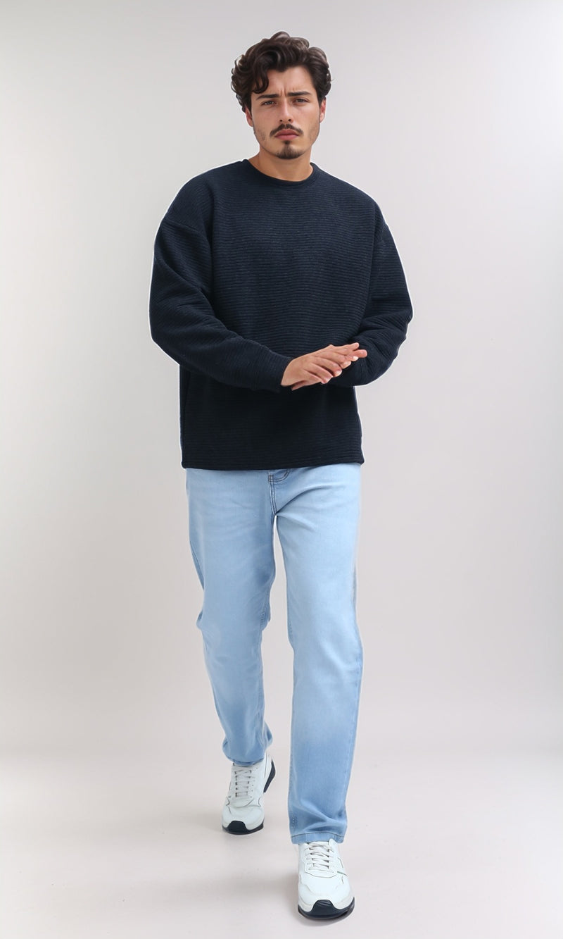 O202208 - Round Neck Slip On Sweatshirt - Black