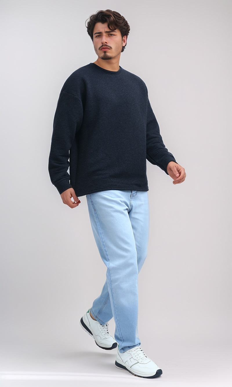 O202208 - Round Neck Slip On Sweatshirt - Black