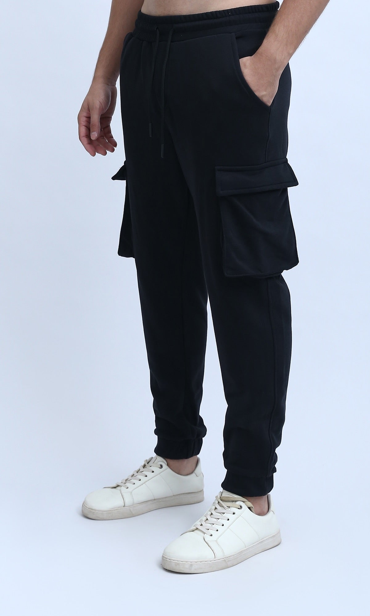 Men's Midnight Black Cargo Jogger Trousers - O202209
