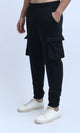 O202209 - Slip On Jogger Pants with Side Pockets - Black
