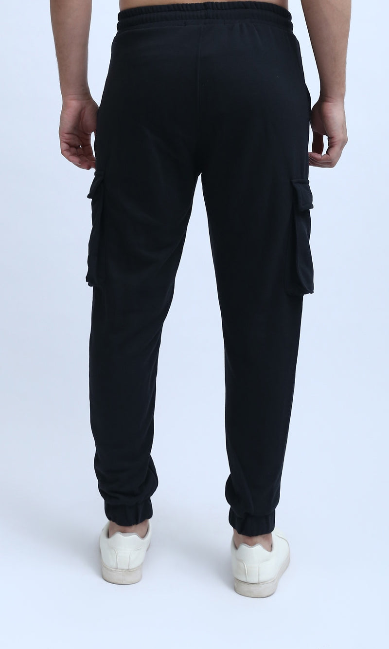 O202209 - Slip On Jogger Pants with Side Pockets - Black
