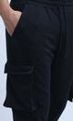 O202209 - Slip On Jogger Pants with Side Pockets - Black