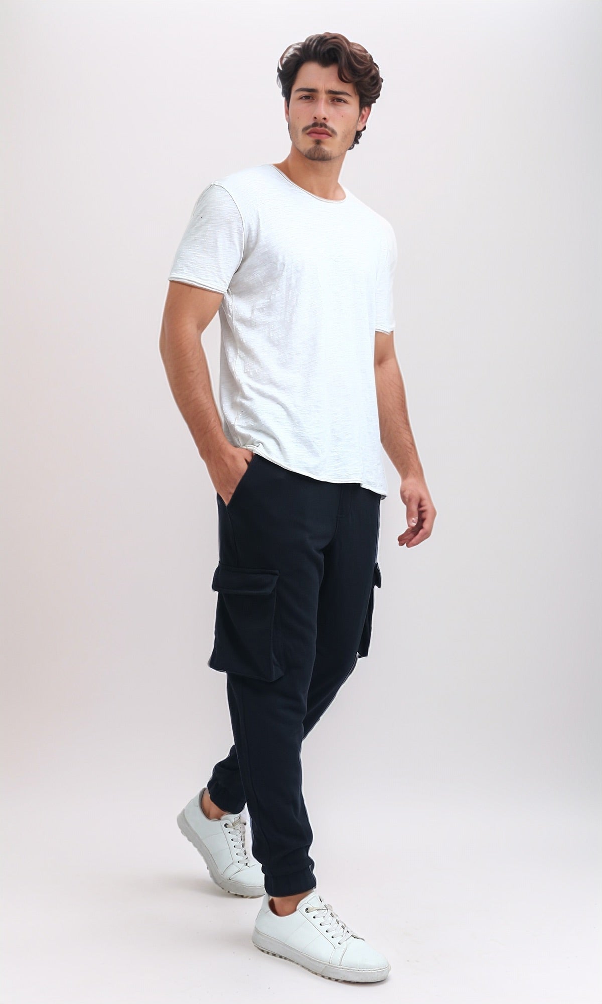 o202209 Slip On Jogger Pants with Side Pockets - Black