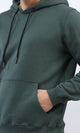 O202245 Solid Long Sleeves Hoodie - Dark Mentgreen