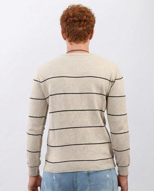 Ravin Men's Modern Striped Knit Crewneck Sweater - O202262