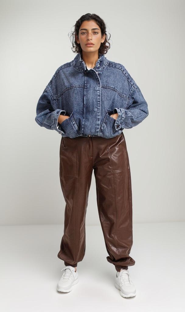 O202279 - Denim Cropped Jacket - Blue