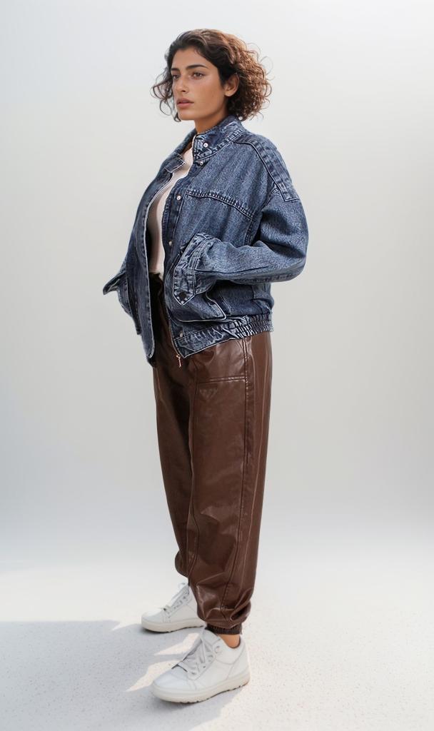 O202279 - Denim Cropped Jacket - Blue