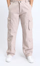O202284 - Casual Cargo Pants with Multiple Pockets - Beige