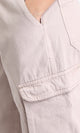 O202284 - Casual Cargo Pants with Multiple Pockets - Beige