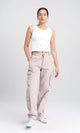 O202284 - Casual Cargo Pants with Multiple Pockets - Beige