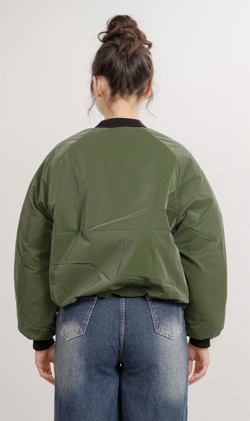 O202287-O202287 - Padded Bomber Jacket - Army Green