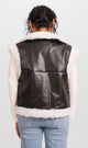 O202292 - Leather & Fur Vest - Black & White