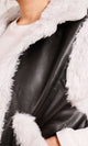 O202292 - Leather & Fur Vest - Black & White