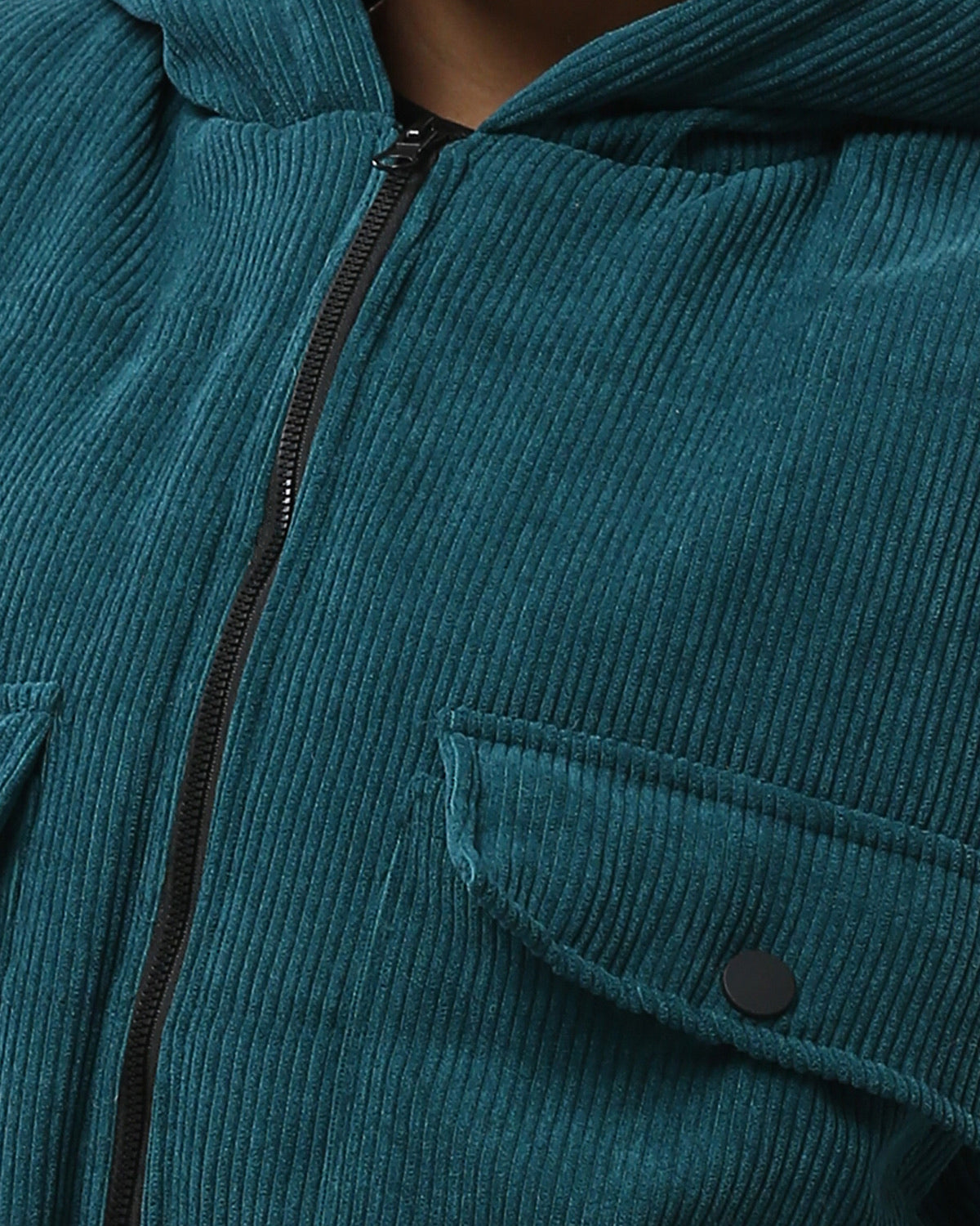 Ravin Women’s Cropped Corduroy Hooded Puffer Vest – Teal - O202293