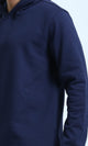O202345 - Comfy Long Sleeves Solid Hoodie - Navy Blue