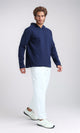 O202345 - Comfy Long Sleeves Solid Hoodie - Navy Blue