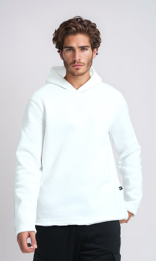 O202347 - Regular Fit Solid Winter Hoodie - White