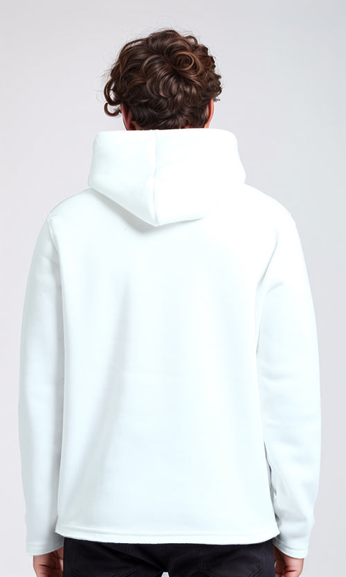 O202347 - Regular Fit Solid Winter Hoodie - White
