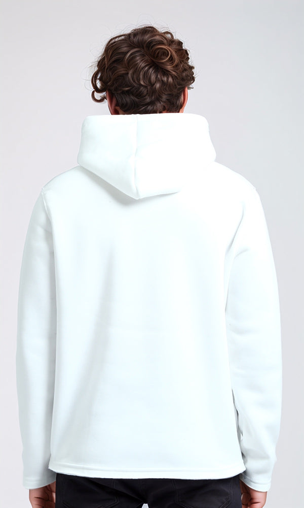 O202347 - Regular Fit Solid Winter Hoodie - White