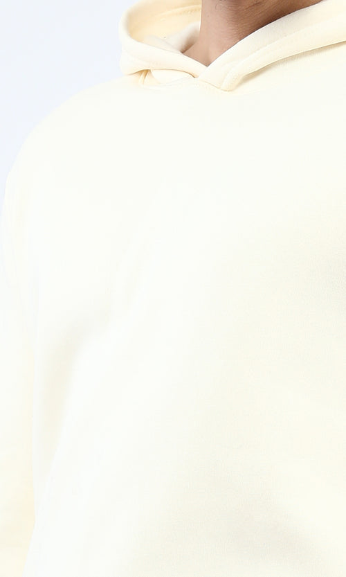O202350 Solid Hoodie with Long Sleeves - Off-White