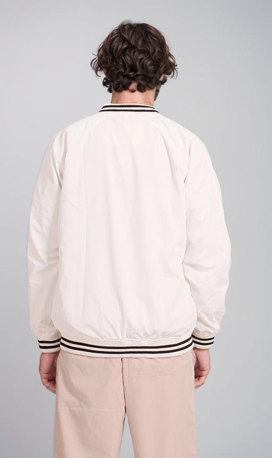 O202636 - Waterproof Varsity Jacket - White