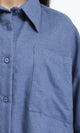O202788 - Long Sleeves Shirt with Patched Pockets - Steel Blue