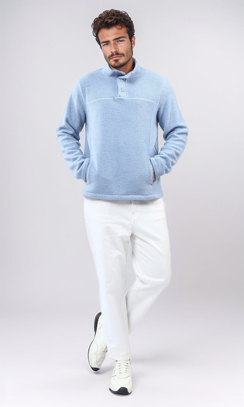 o202895 - Winter Long Sleeves Hoodie Neck - Sky Blue