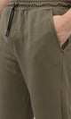 o202939 - Slip On Jogger Pants With Hem - Khaki