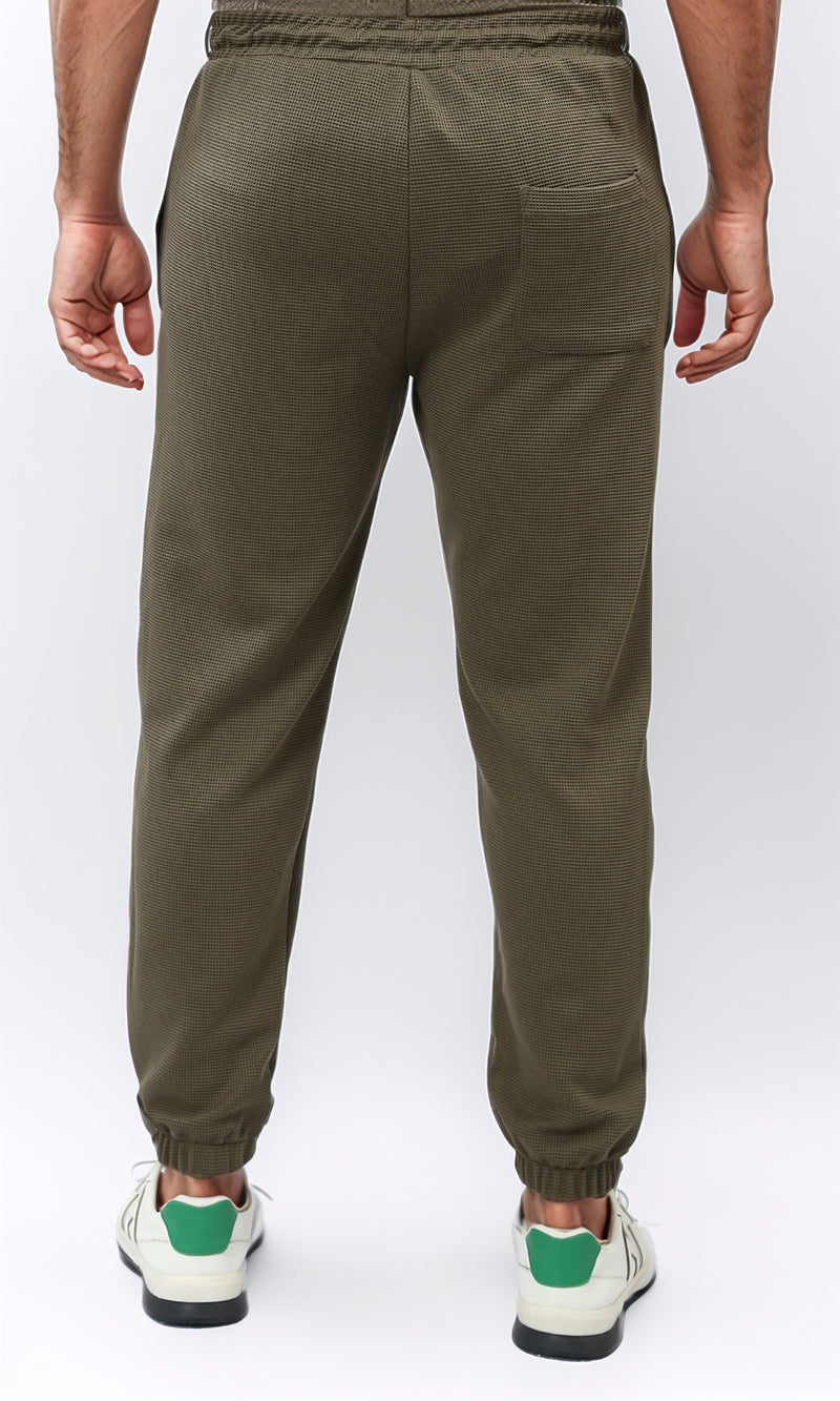 o202939 - Slip On Jogger Pants With Hem - Khaki